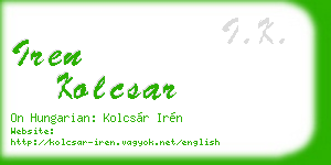 iren kolcsar business card